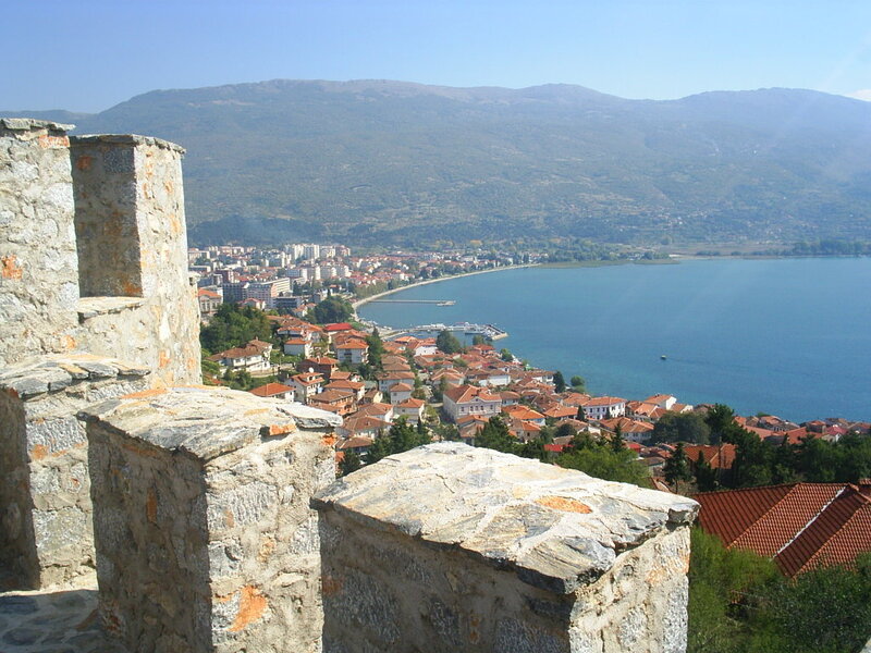 Town on Lake Shore — Blue, Serene, Afternoon
