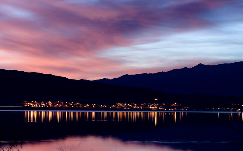 Town on Lake Shore — Purple