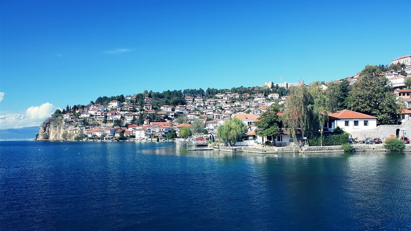 Town on Lakeside Hill