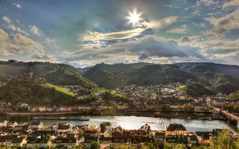 Town on River with Castle