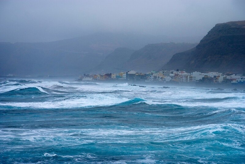 Town on Rocky Coast
