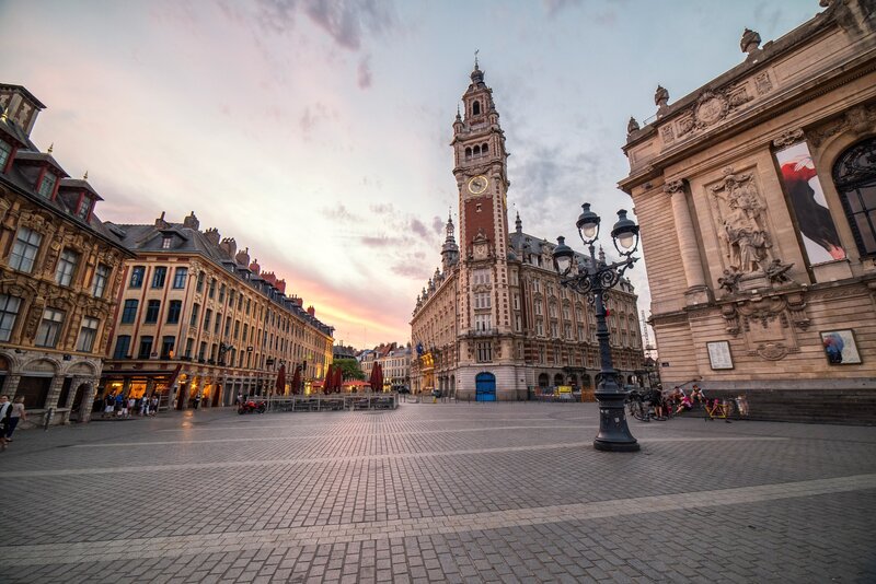 Town Square at Dusk — Gray