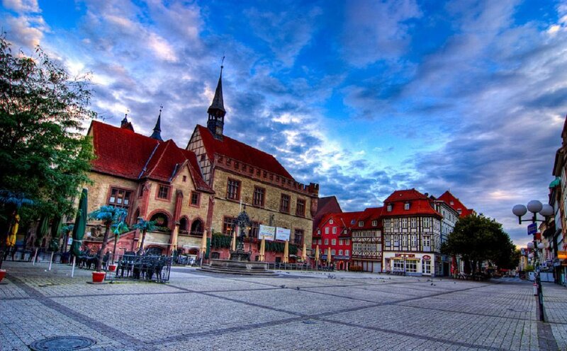 Town Square with Buildings