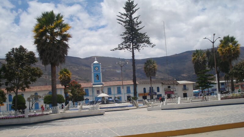 Town square with clock tower