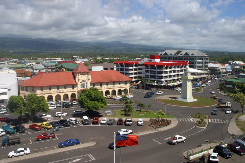 Town Square with Clock Tower — Green