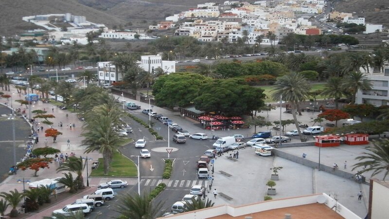 Town Square with Palm Trees