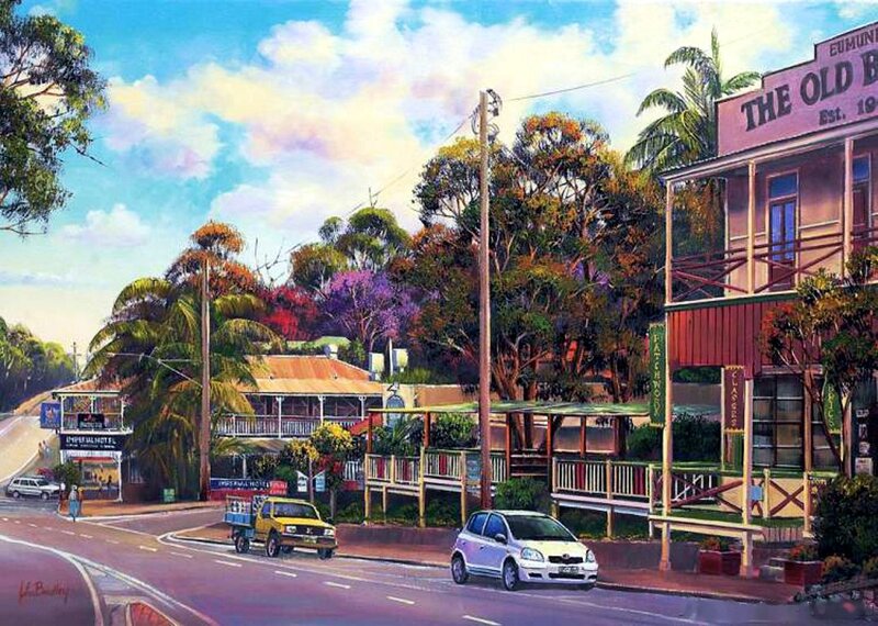 Town Street with Buildings