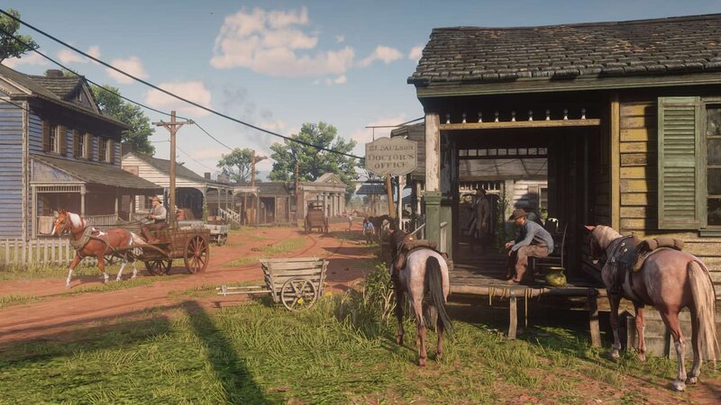 Town Street with Horses
