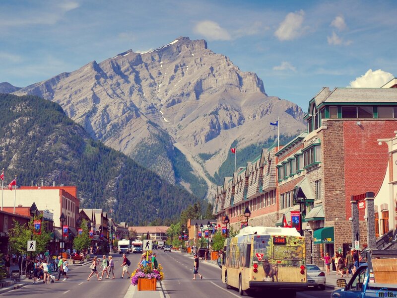 Town Street with Mountain