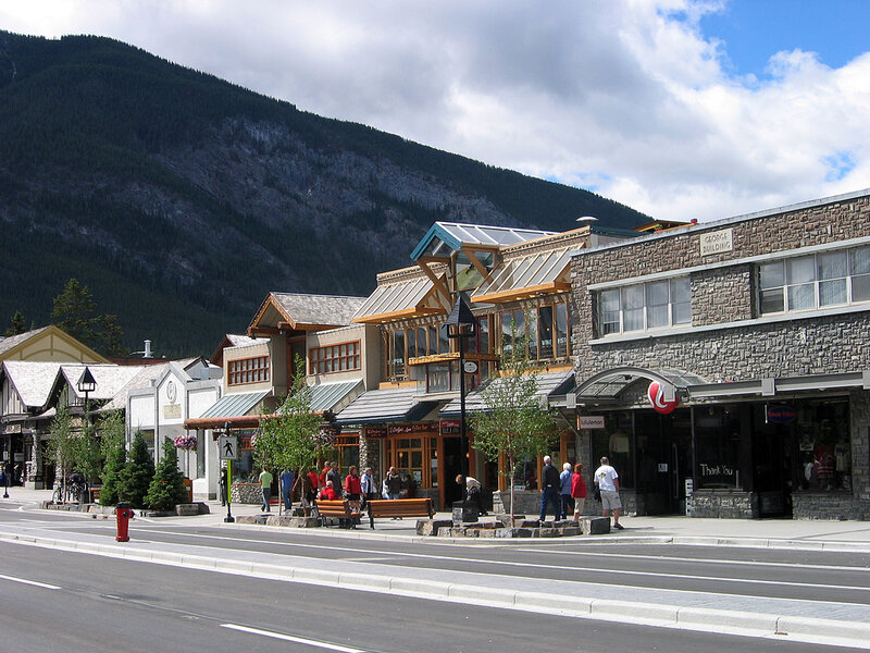 Town Street with Mountains