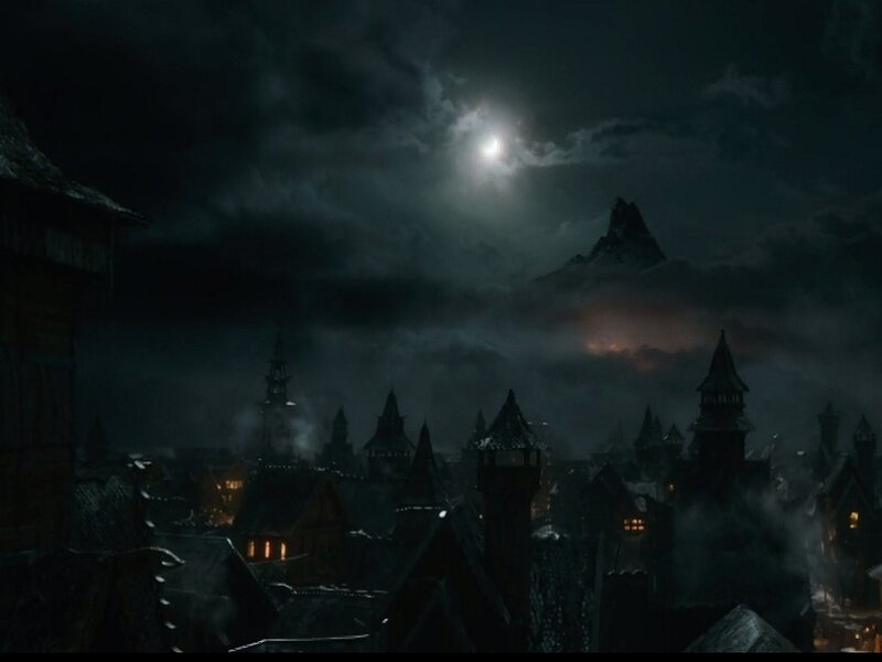 Town under Moonlit Sky