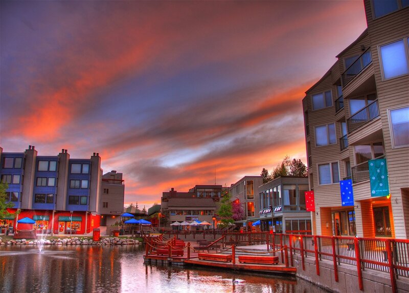 Town Waterfront at Sunset
