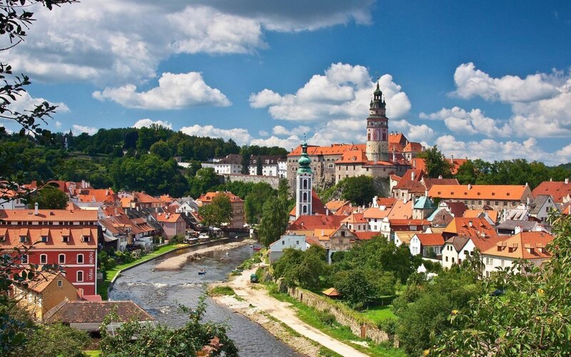 Town with Castle and River