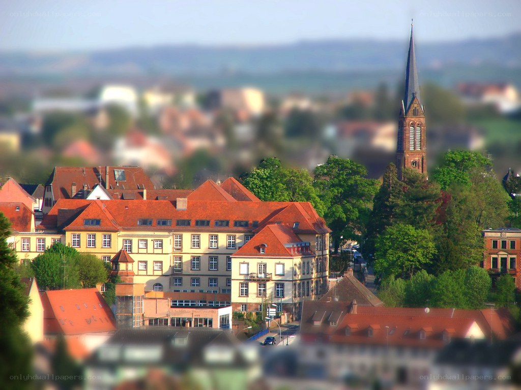 town with church steeple