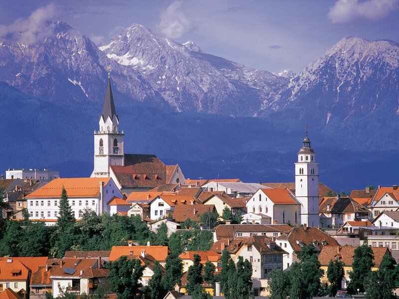 Town with Church Towers — Orange