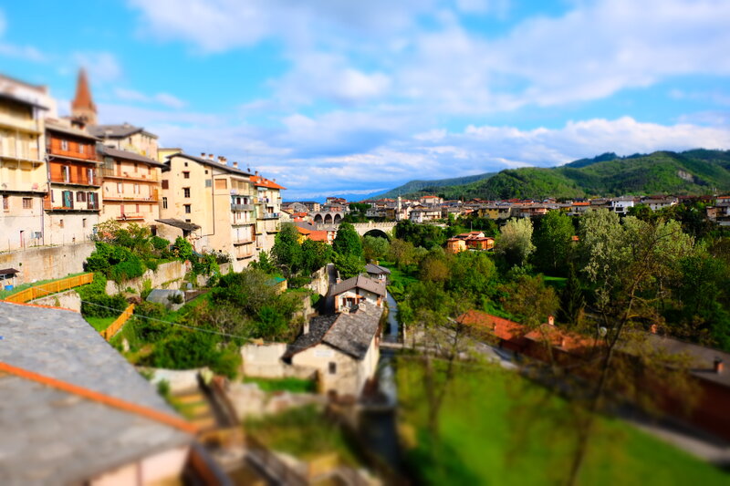 Town with Stone Bridge