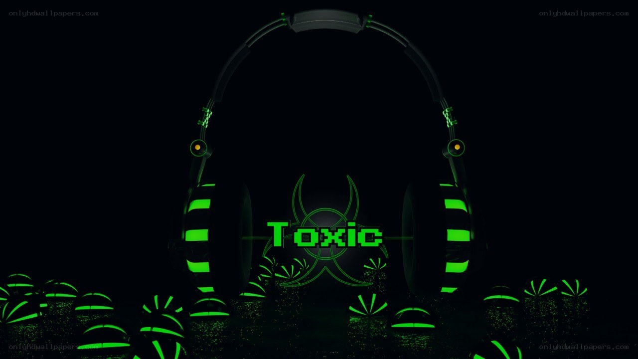 Toxic logo with headphones