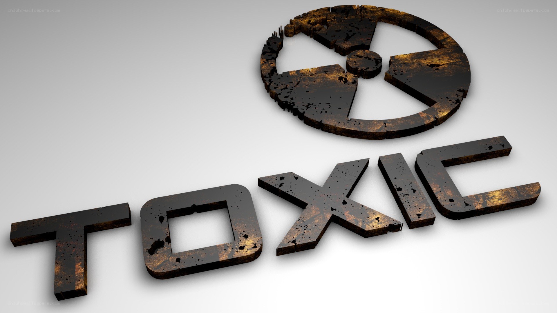 toxic logo with radiation symbol