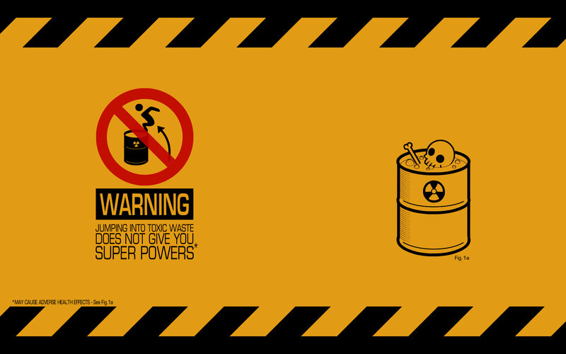 Toxic Waste Barrel — Yellow, Cautionary, Illustration
