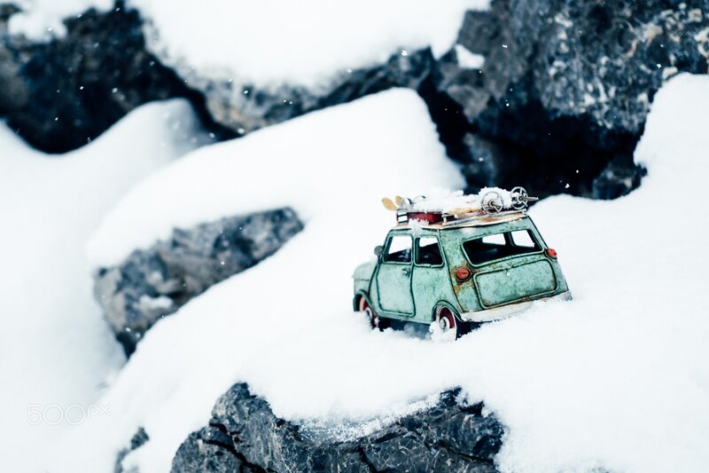 Toy Car in Snow