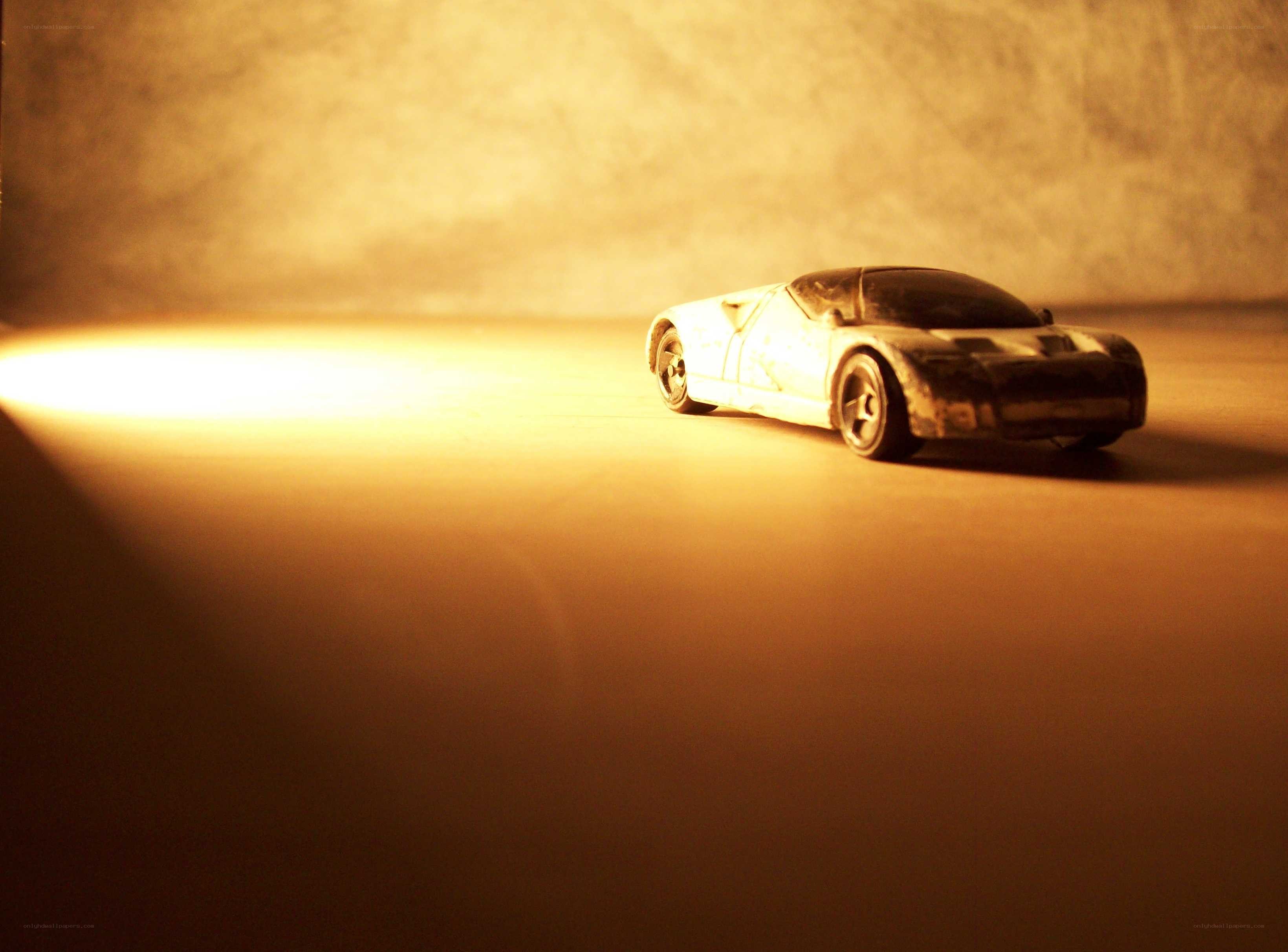Toy car in warm light