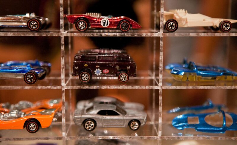 Toy Cars in Display Case