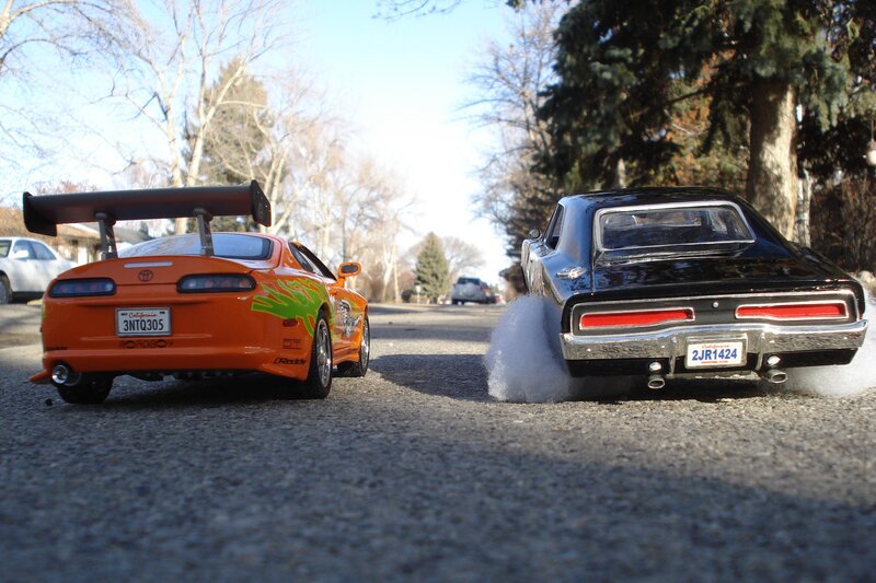 Toy cars on a street