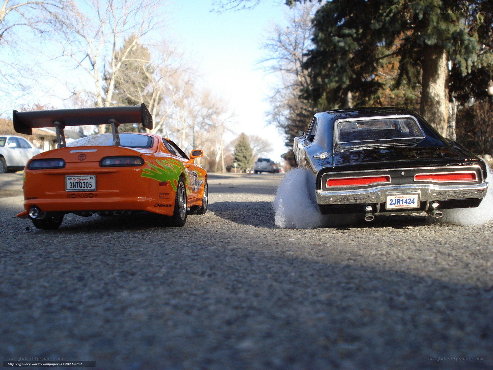 Toy cars on a street