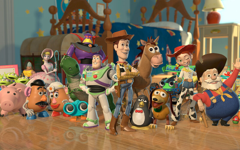 Toy Characters in Bedroom