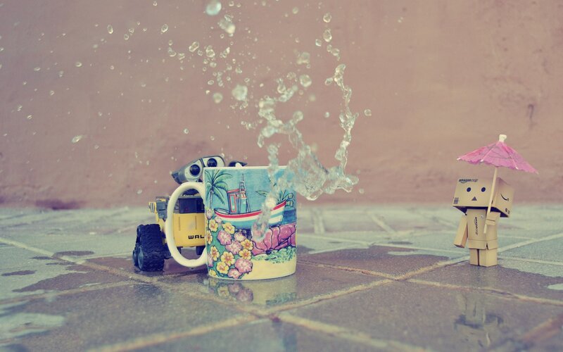 Toy Robots and Mug