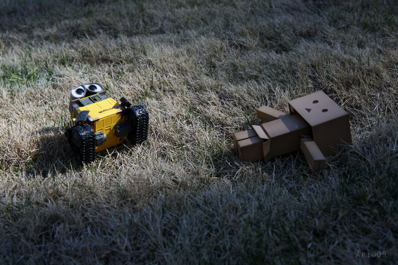 Toy Robots on Grass