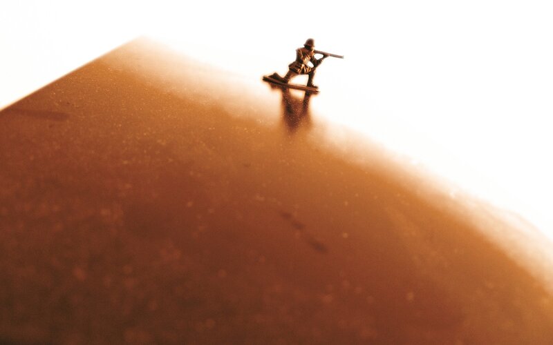 Toy soldier on a surface