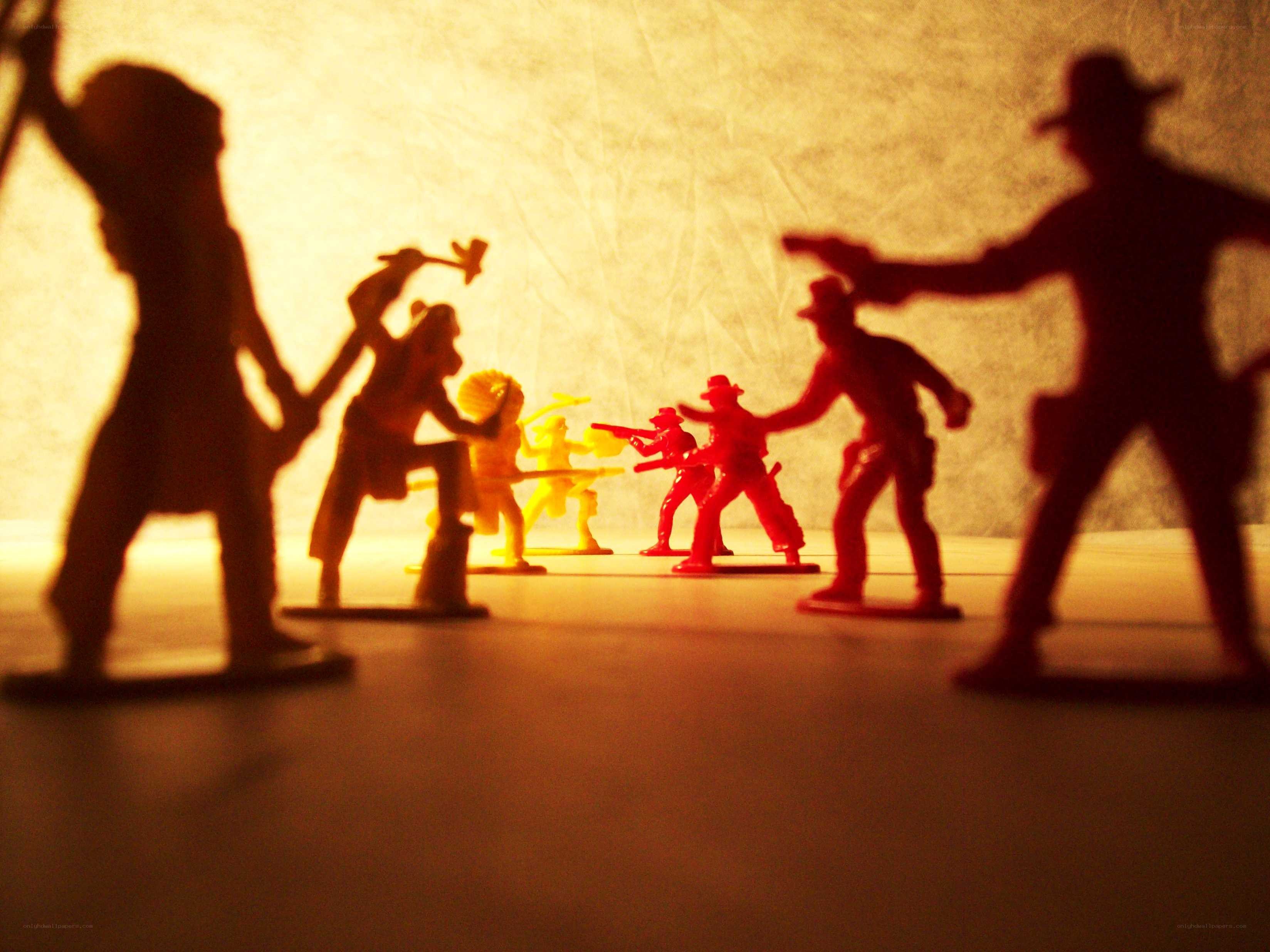 Toy soldiers in battle