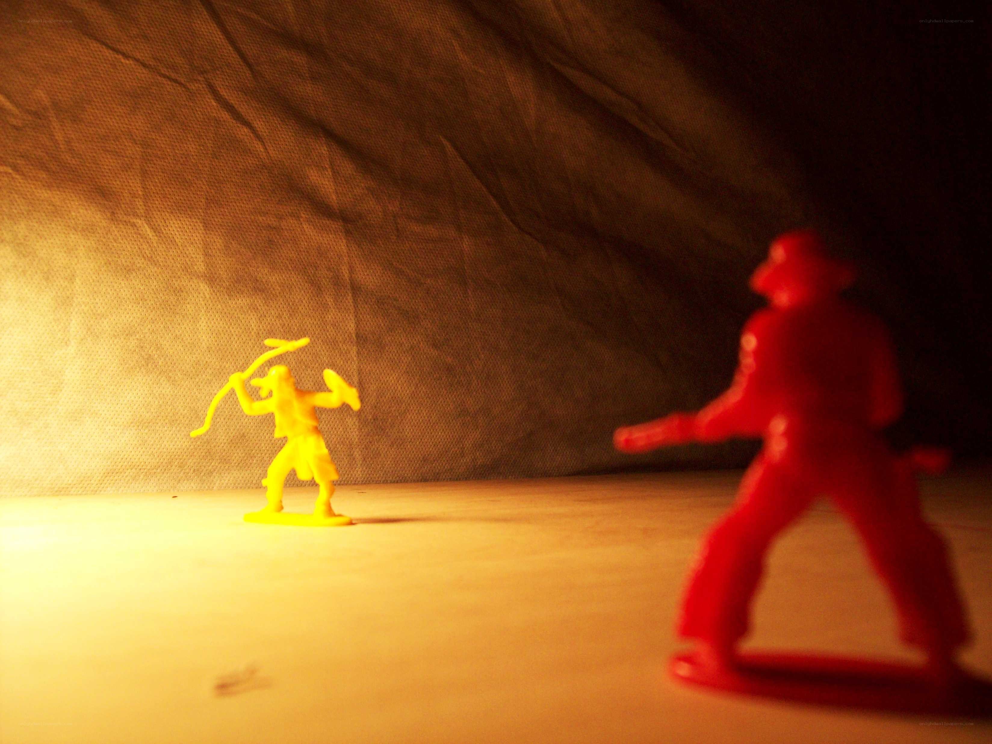 Toy soldiers in combat