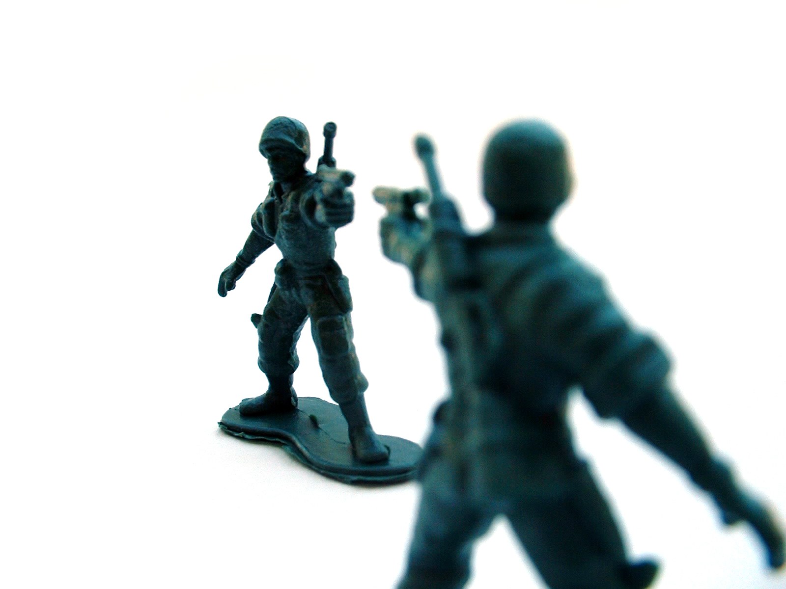 Toy soldiers in combat