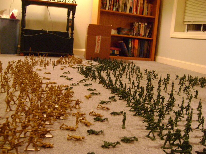 Toy soldiers on carpet