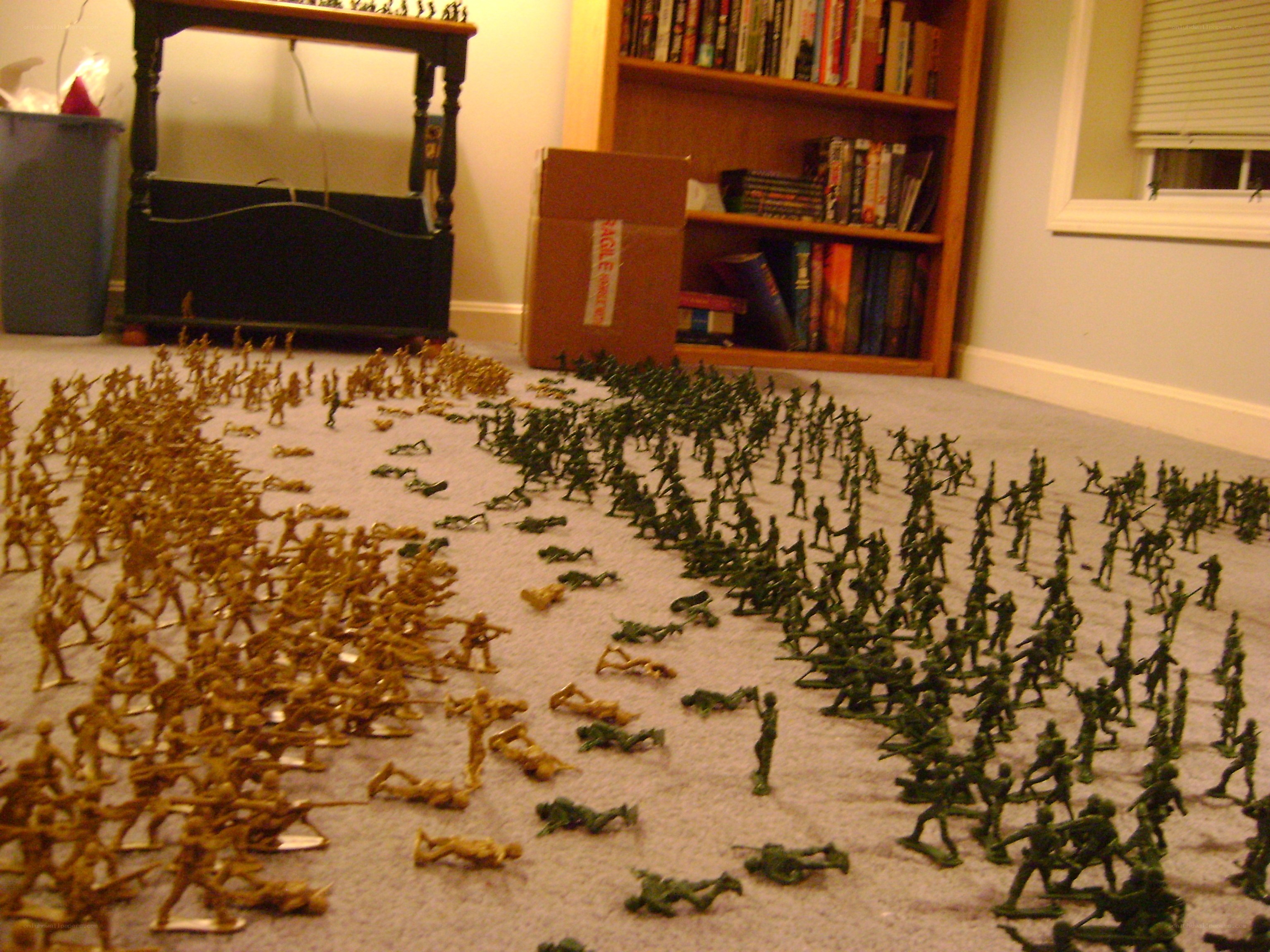 Toy soldiers on carpet