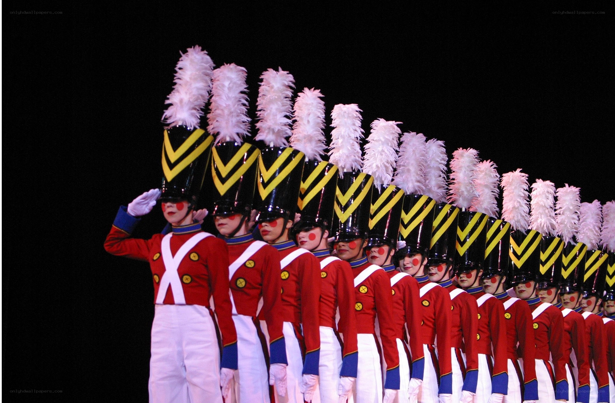 Toy soldiers on stage