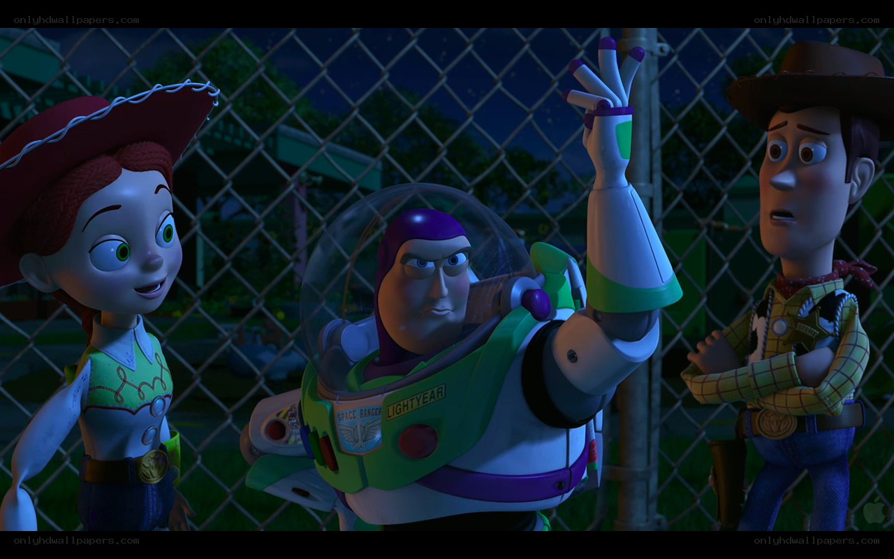 Toy Story 2 characters at night
