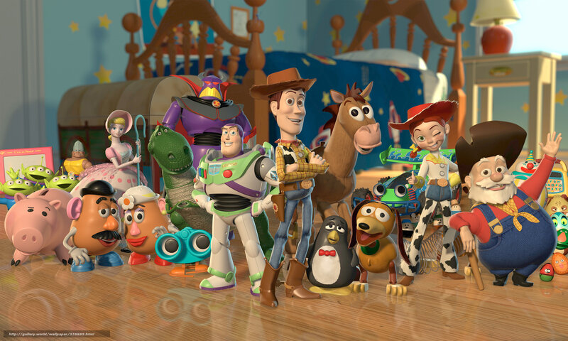 Toy Story characters in a child's room