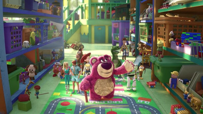 Toy Story characters in a toy room