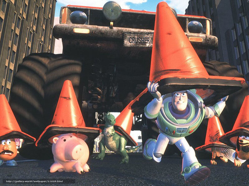 Toy Story characters with cones