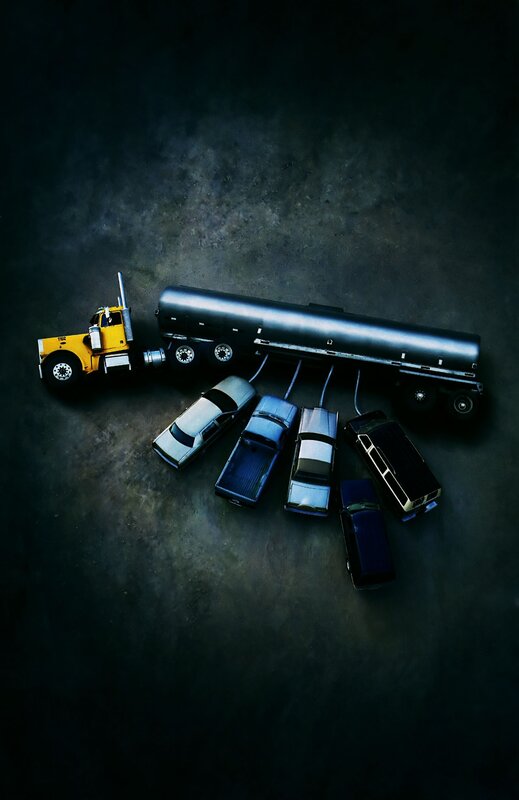 Toy Tanker Truck and Cars