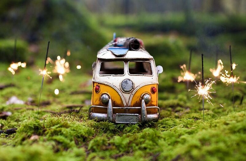 Toy Van in Moss