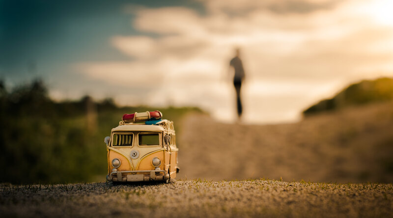 Toy Van on Gravel