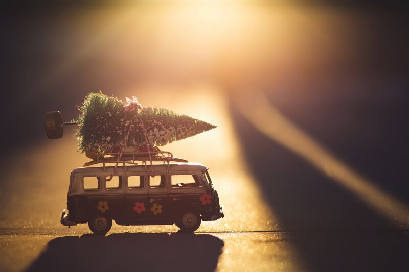 Toy Van with Christmas Tree