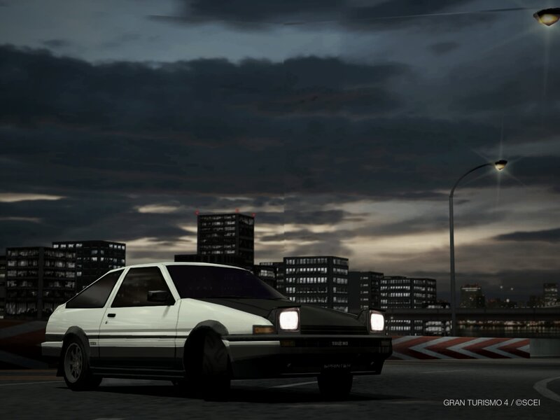 Toyota AE86 at dusk