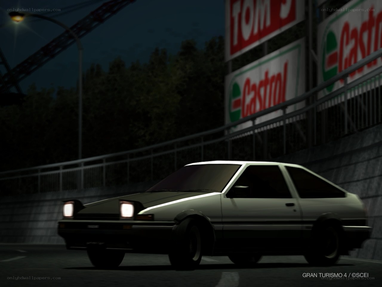 Toyota AE86 at night