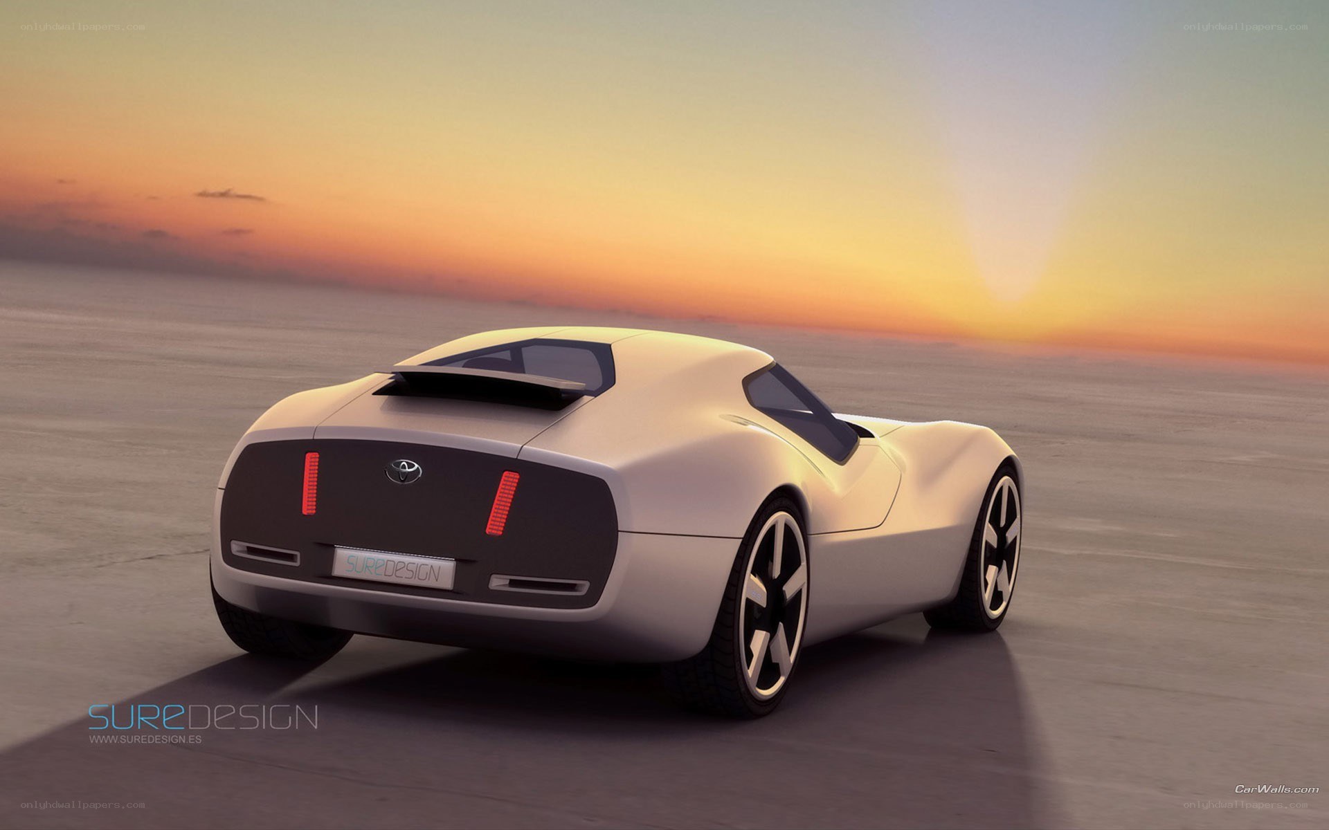 Toyota concept car at sunset