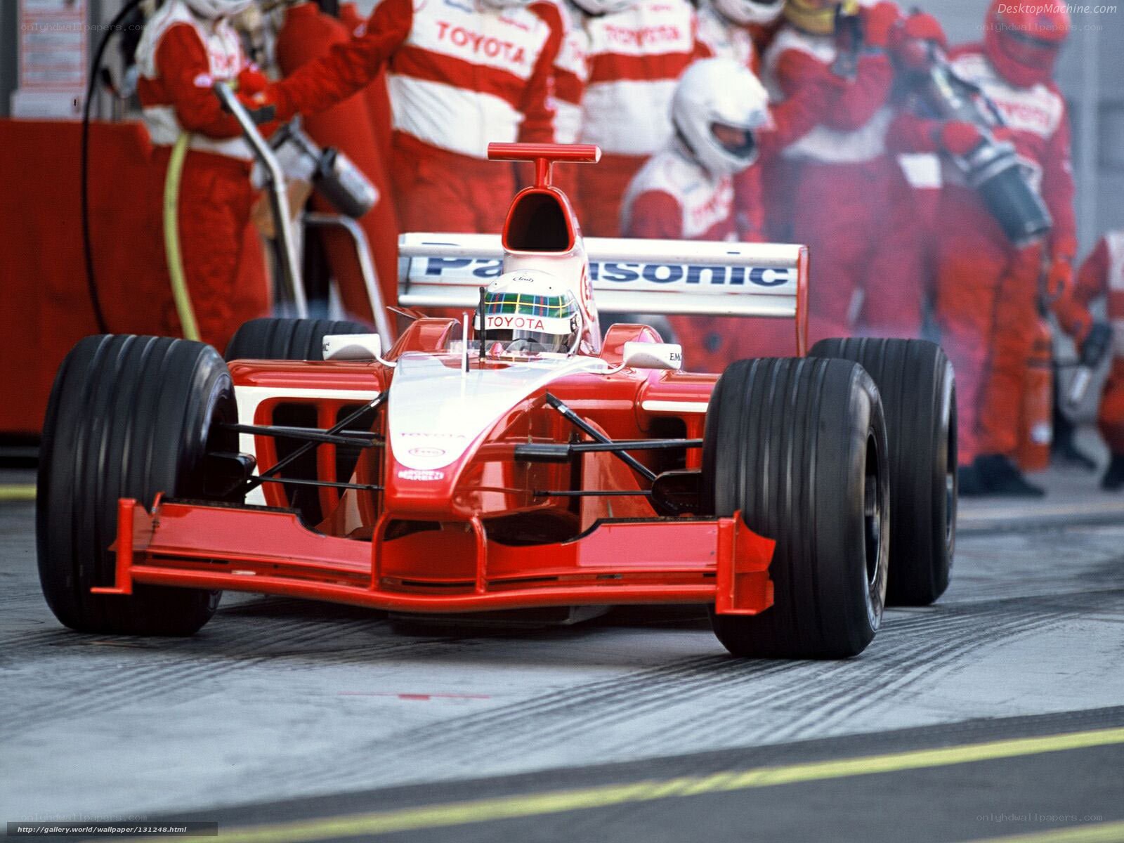 Toyota Formula 1 car in pit lane